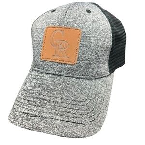 H006. Colorado Rockies CocaCola Mesh Snapback Cap BDA Grey Leather Embossed Logo